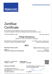 MT2-Zertifikat Seckelmann